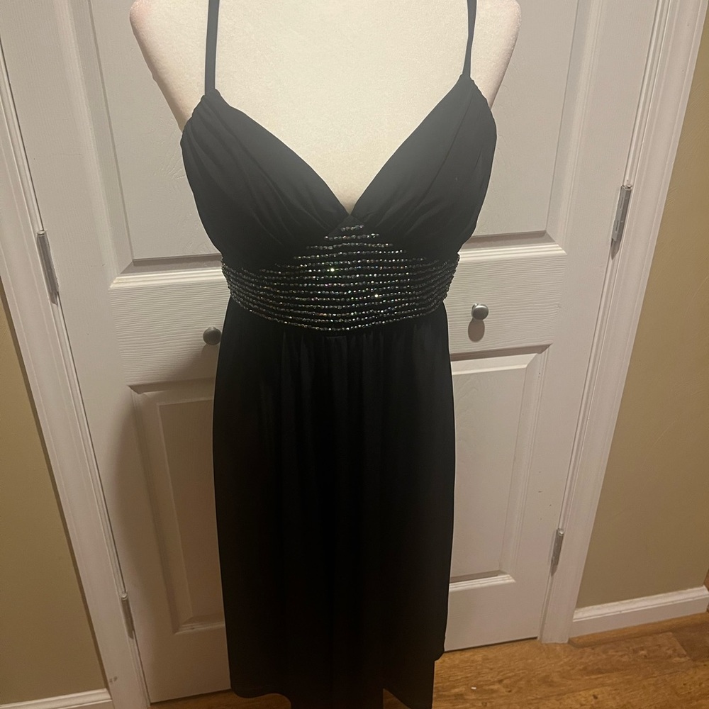 I.N. Studio Little Black Cocktail Dress With Sequin-Accented Waist-
Size 8